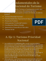 Ejes Fundamentales de La Política Nacional de Turismo