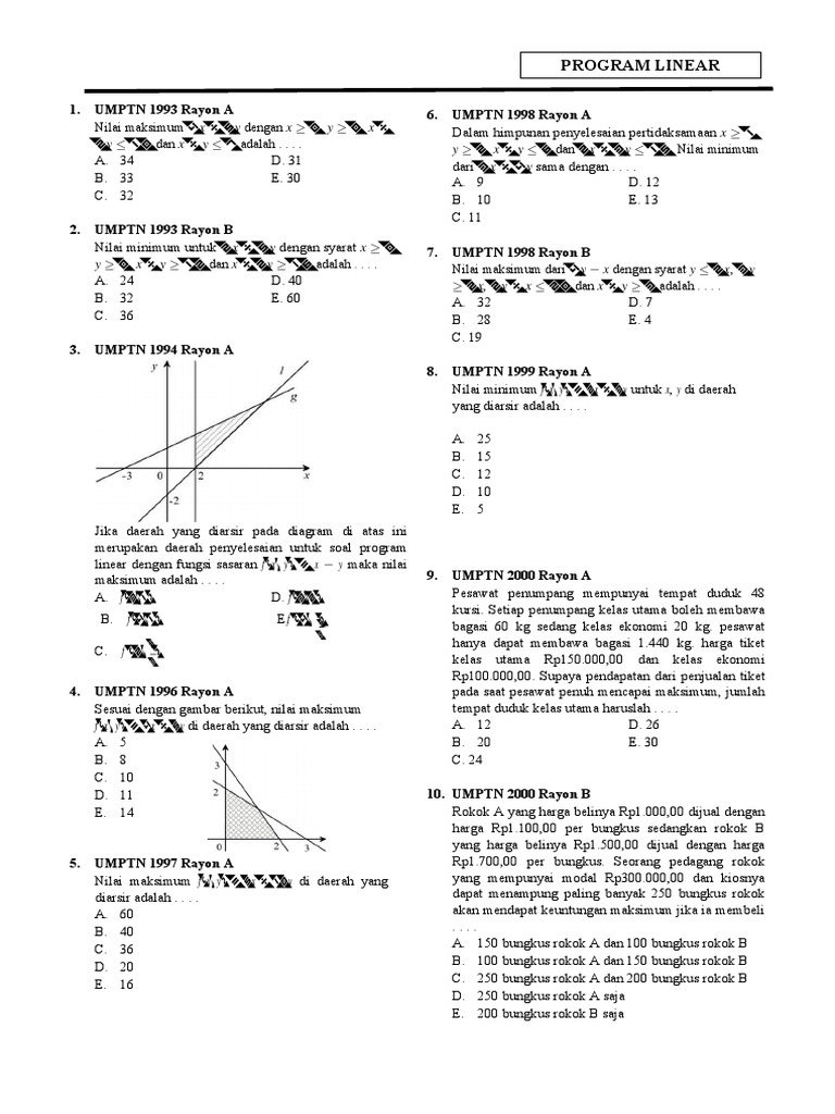 Solusi Program Linear UMPTN | PDF | Metode & Bahan Ajar