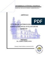 Artículo ANÁLISIS DE LOS ÍNDICES DE POBREZA Y MARGINACIÓN SOCIAL EN EL ESTADO DE MORELOS