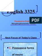 8e Eng 3325 Possessive Endings Morphophonemic Rules