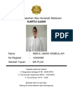 Pondok Pesantren Abu Hurairah Mataram: Kartu Ujian