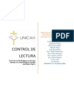 Control de Lectura Historia de La Iglesia en Honduras Grupo #2