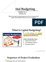 Capital Budgeting: Module No. 4 (Week 5-6)