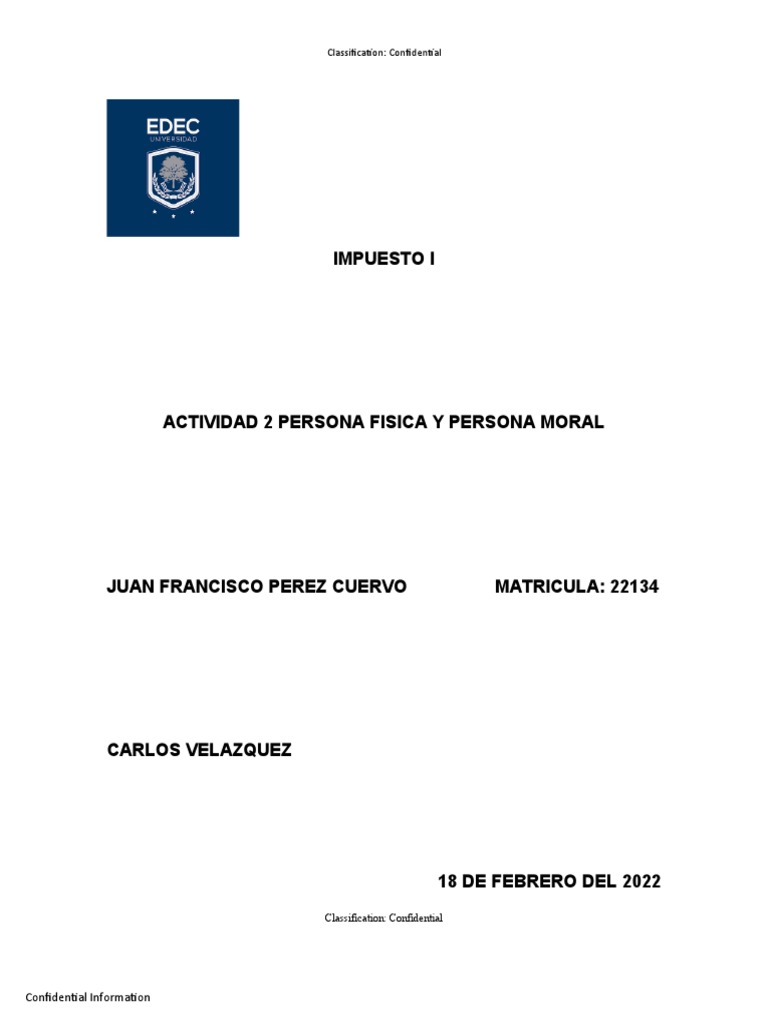 Personas Físicas y Morales: Impuestos | PDF | Impuesto sobre la renta ...