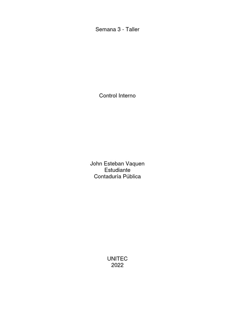 Semana 3 - Control Interno | PDF | Contabilidad | Business