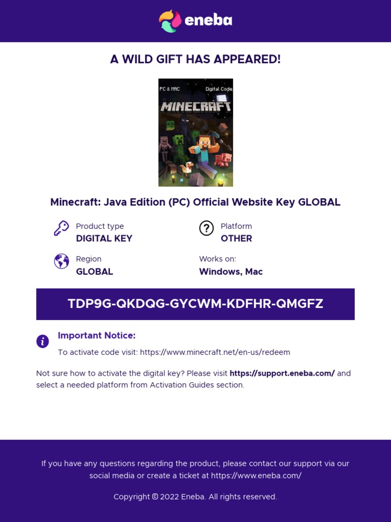Minecraft - Java Edition (PC) Official Website Key GLOBAL | PDF