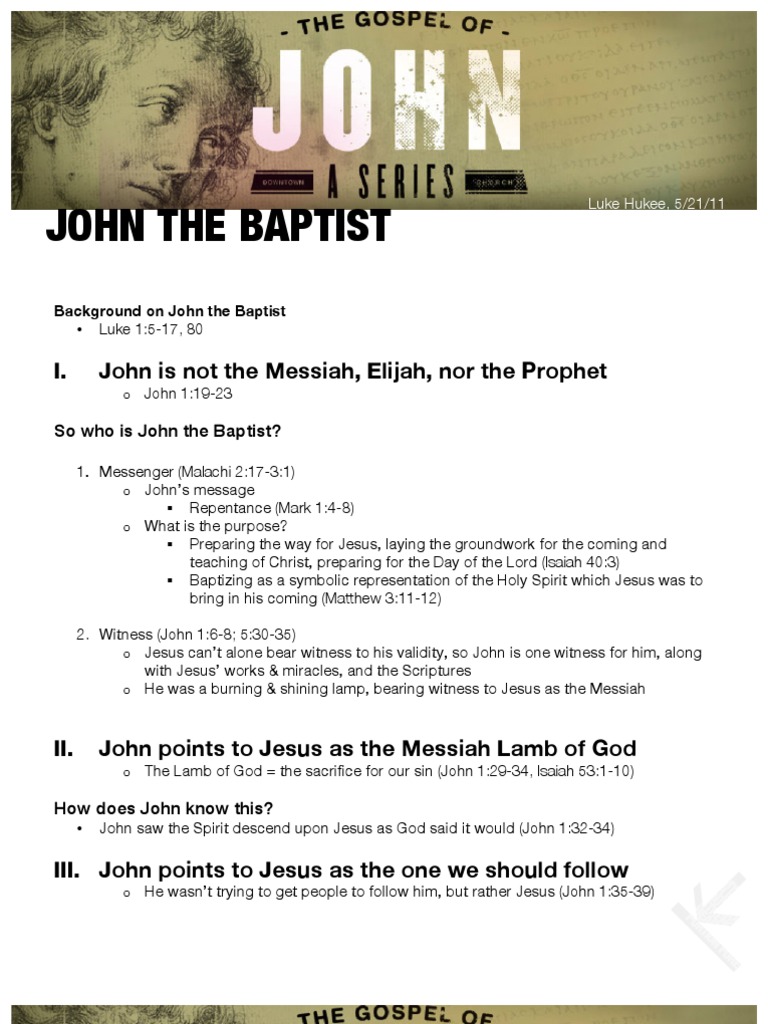 The Gospel of John - John The Baptist | PDF | Social Science