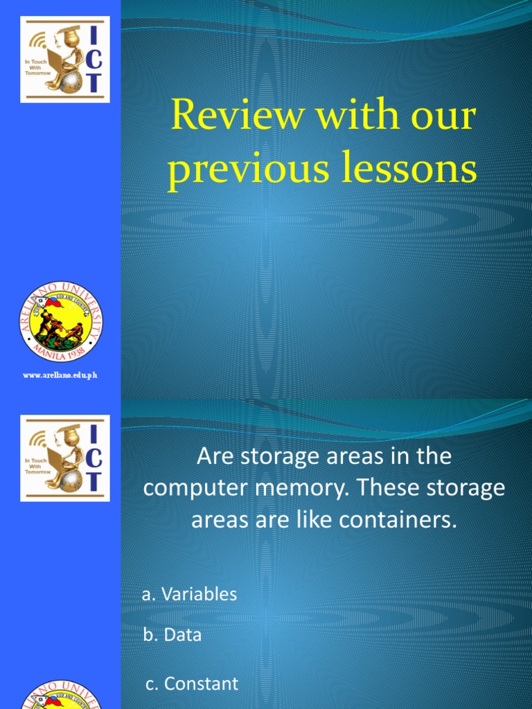 Lesson 5 String Variables PDF Variable Science) String