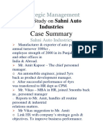 Case Summary: Strategic Management