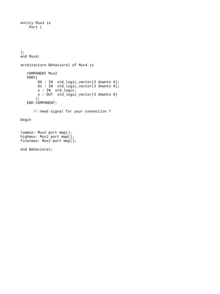 Mux4 Template | PDF