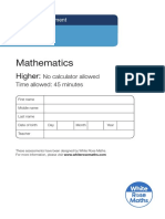 Year 8 - Higher - Autumn 2019