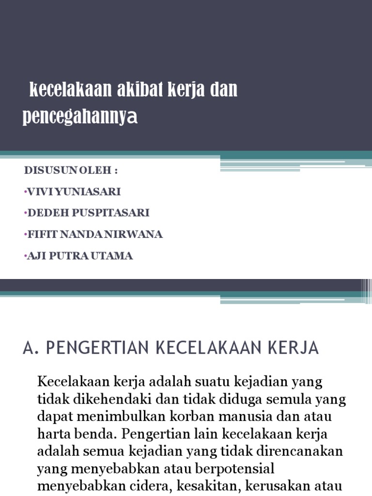 Kecelakaan Akibat Kerja Dan Pencegahannya Pdf