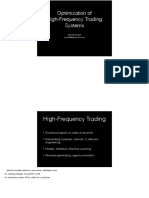 Optimization of High-Frequency Trading Systems: David Sweet