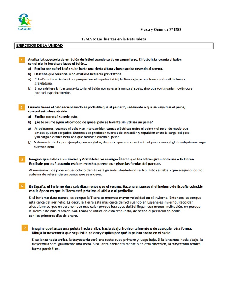 Las Fuerzas de La Naturaleza (Tema6) | PDF