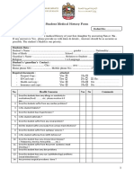 Student Medical History Form