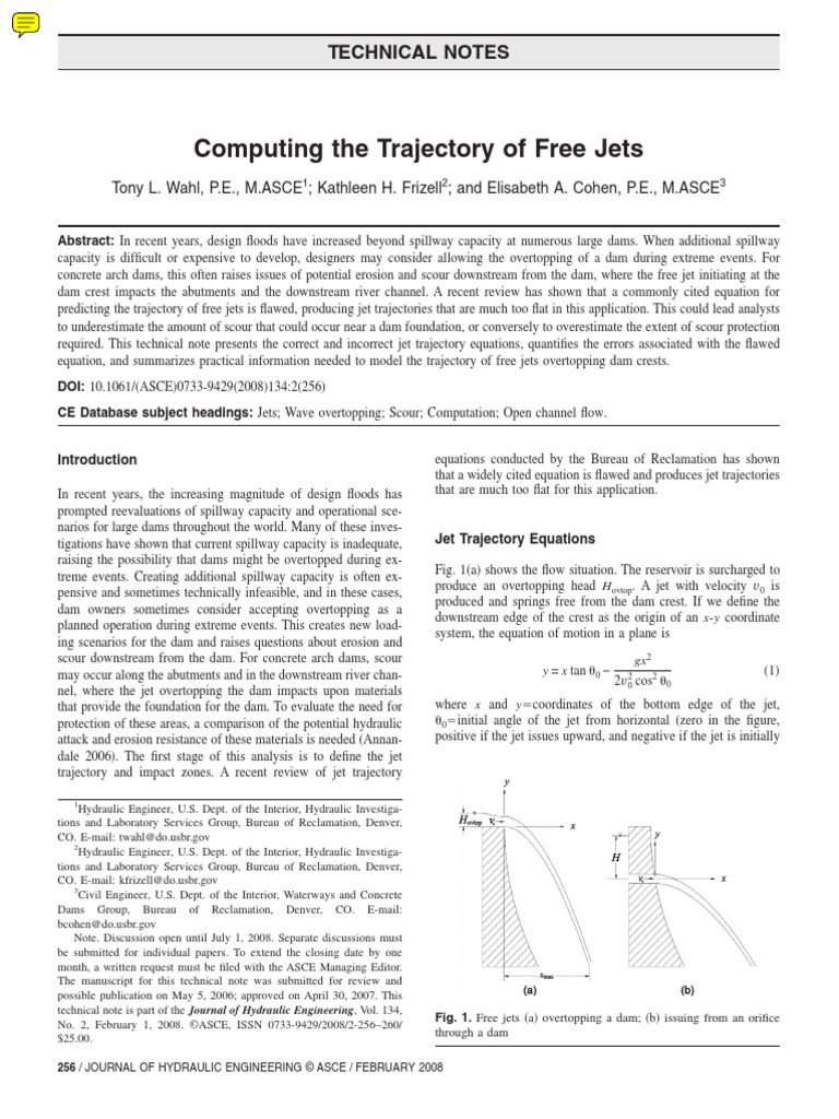 Computing The Trajectory of Free Jets: Technical Notes | PDF | Dam ...