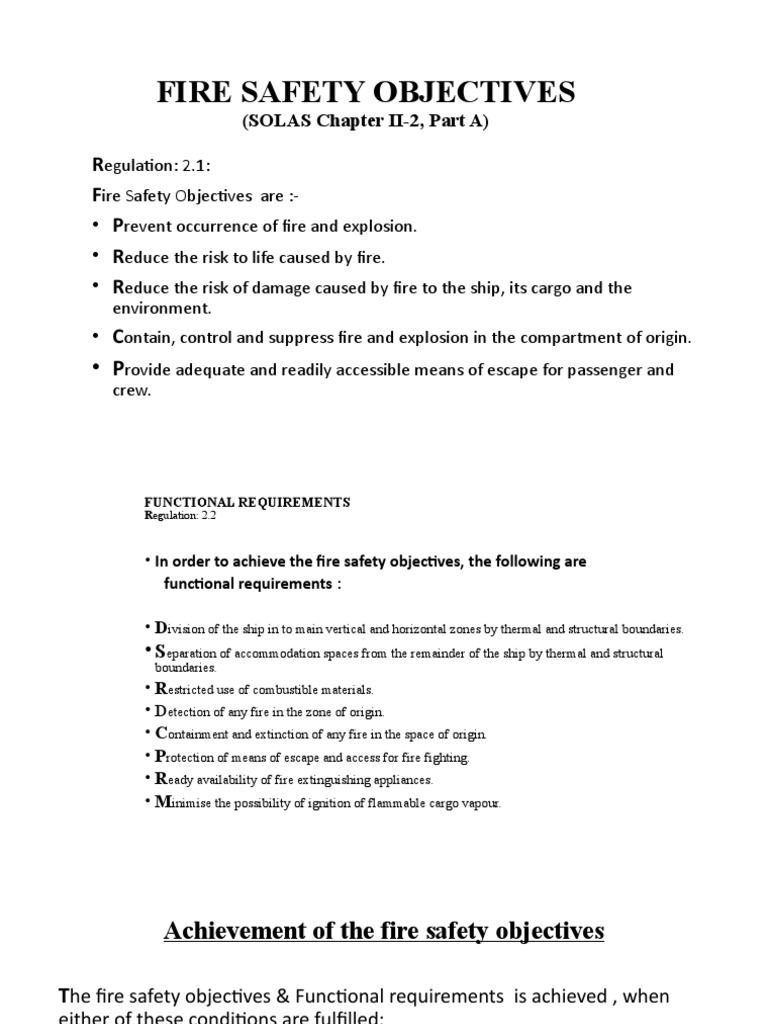 Fire SOLAS Requirements PDF Firefighting Fires