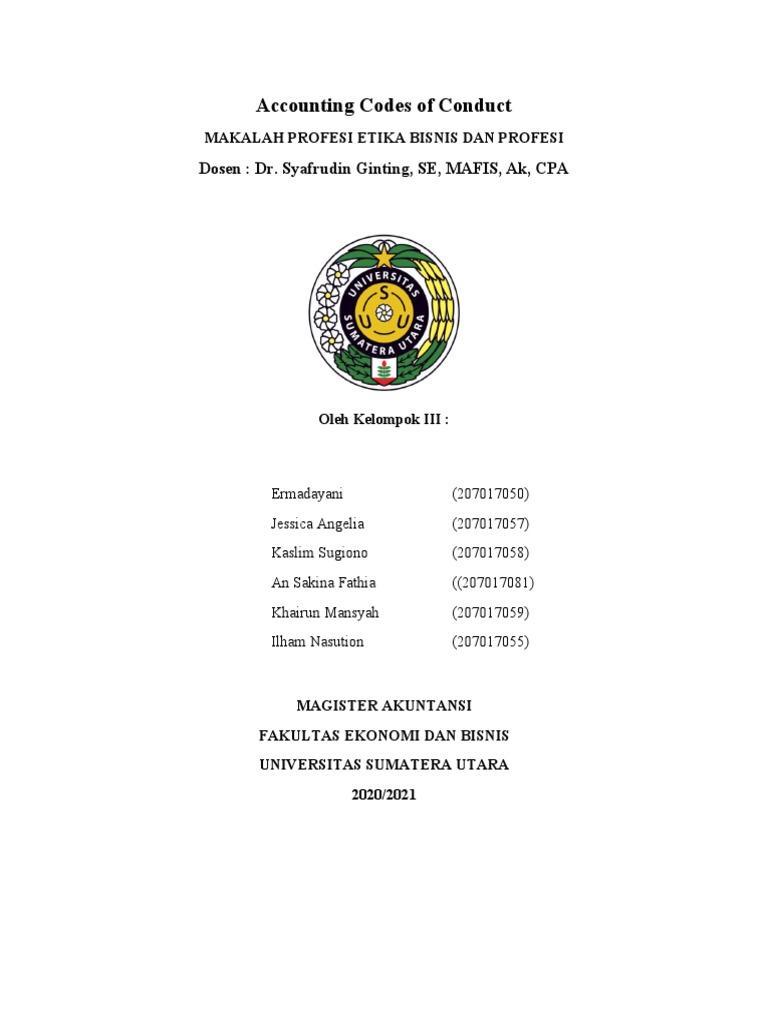 Kelompok 5 - Accounting Codes of Conduct | PDF | Bisnis | Pengelolaan ...