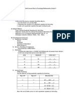 Semi-Detailed Lesson Plan in Teaching Mathematics Grade 9