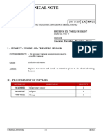 Technical Note: I - Subject: Engine Oil Pressure Sensor