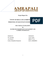 Study of Skills & Attributes of F&B Personnel in F&B Outlet of Budget Hotels BY Gaurav Chand RAJWAR..1999