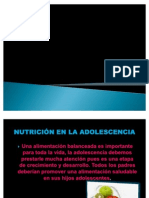 Nutricion en La Adolescencia