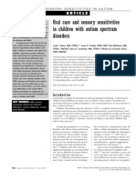 Oral care and sensory sensitivities in children with autism spectrum disorders