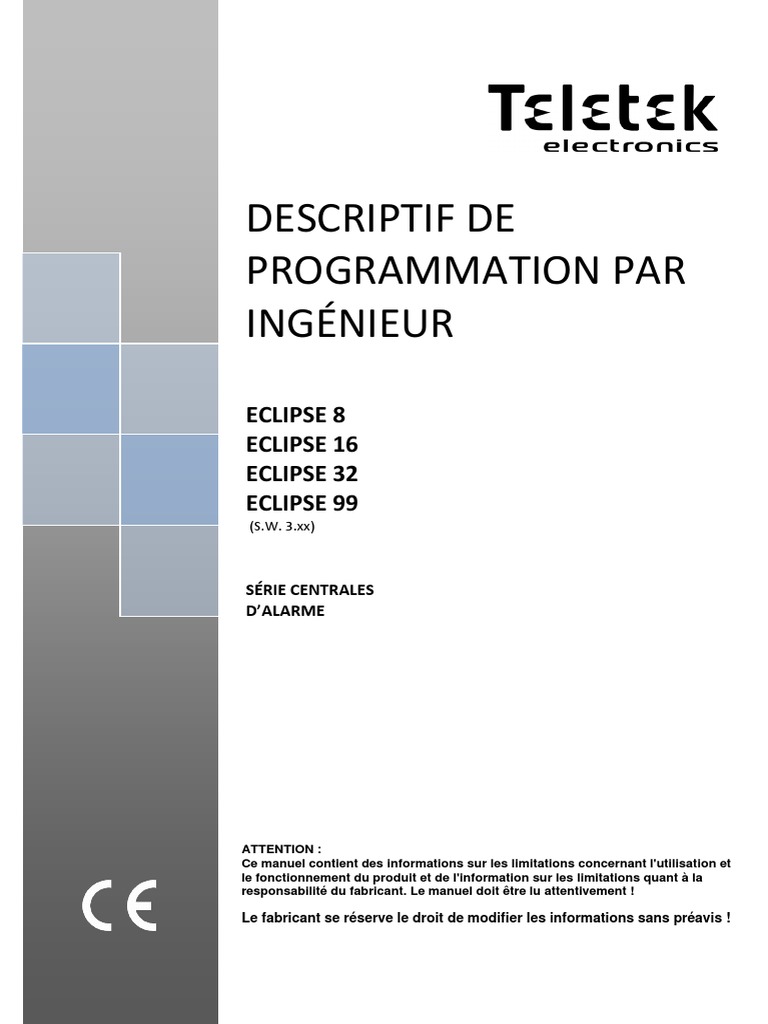 Programmation Alarme Teletek Eclipse 8 | PDF | Informatique ...