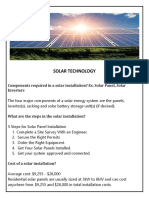 Solar Technology: Components Required in A Solar Installation? Ex. Solar Panel, Solar Inverters