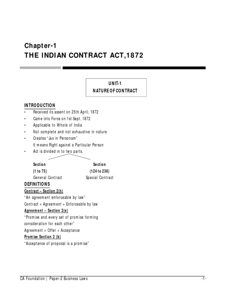 Indian Contract Act | PDF | Offer And Acceptance | Breach Of Contract