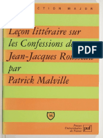 Leçon littéraire sur les Confessions de Jean-Jacques Rousseau