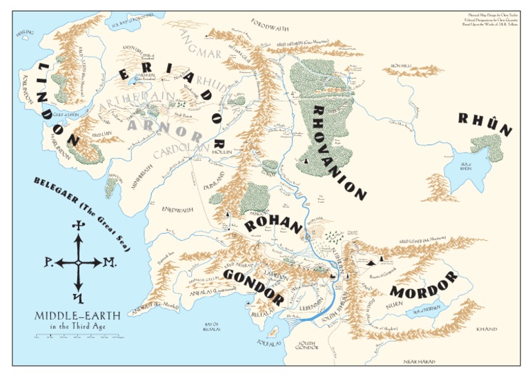 Complete Map Of Middle Earth Fantasy Worlds The Lord Of The Rings