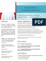 Dr. I Made Dwi Tirtana, S.Ked General Practitioner: Work Experience Profile