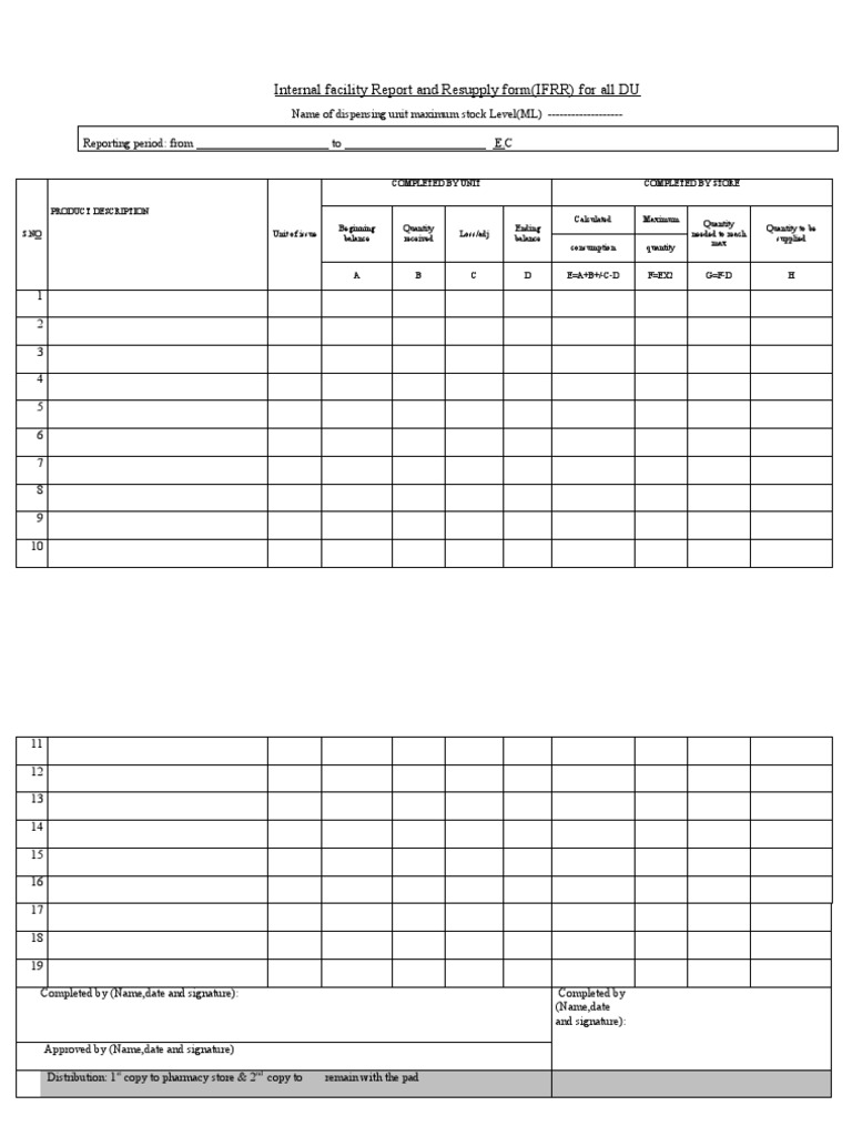 IFRR Facility Report for Dispensing Units | PDF