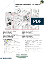 Look at The Pictures and Answer The Questions. Use In-On-At + The Words in The Brackets ( )