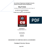 Chandigarh University Blog Website Project Report