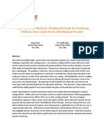 Metal-Cored Gas Metal Arc Welding Electrode For Producing Welds in Zinc-Coated Steels With Minimal Porosity