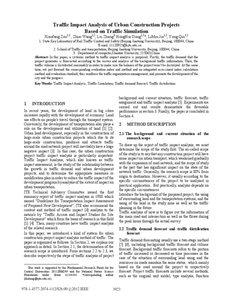 Urban Traffic Impact Analysis Methods | PDF | Forecasting | Road