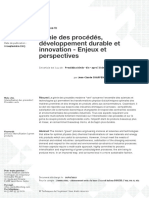 Génie des procédés, développement durable et innovation - Enjeux et perspectives 42490210-j500