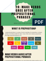 Skill 20 - Make Verbs Agree After Prepositional Phrases