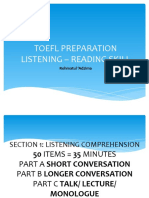 TOEFL PREPARATION LISTENING AND READING SKILLS