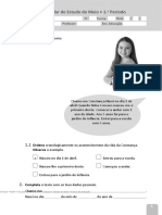 Avaliação Intercalar de Estudo Do Meio - 1.º Período