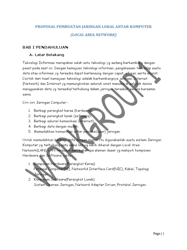 Proposal Pembuatan Jaringan LAN | PDF