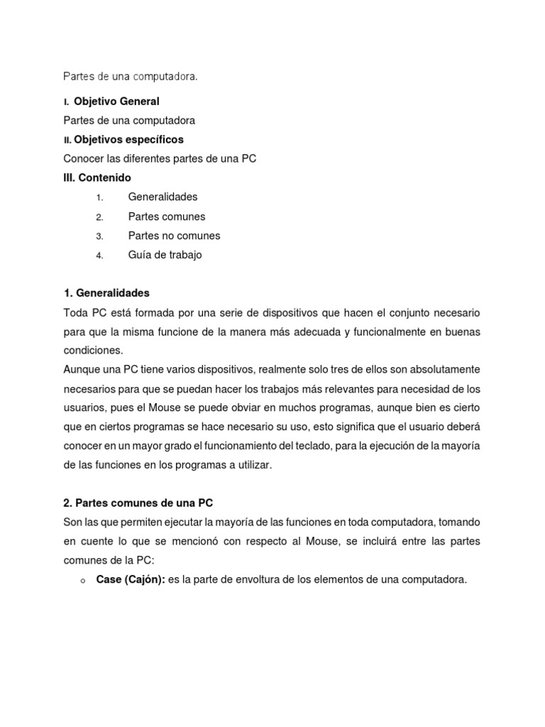 Practica Partes de La Computadora | PDF | Hardware de la computadora ...