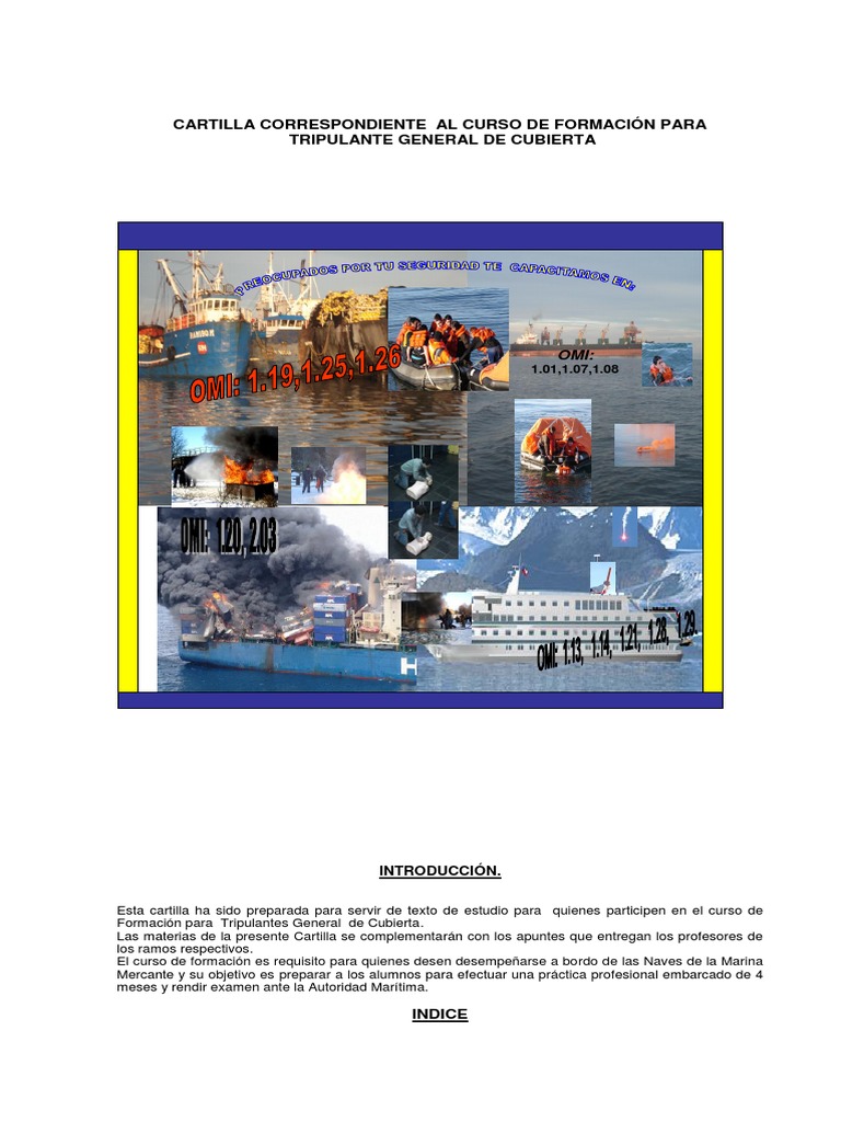 Cartilla Formacion Trip General de Cubierta | PDF | Acero | Transporte de  agua