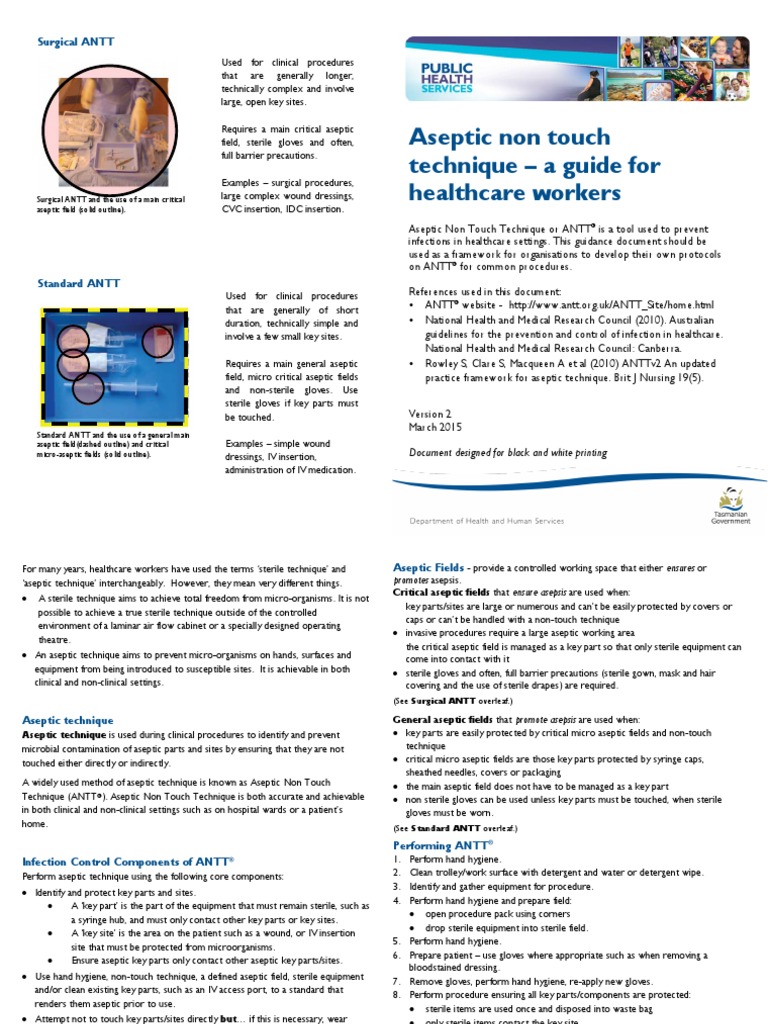 Aseptic Non Touch Technique - A Guide For Healthcare Workers | PDF ...