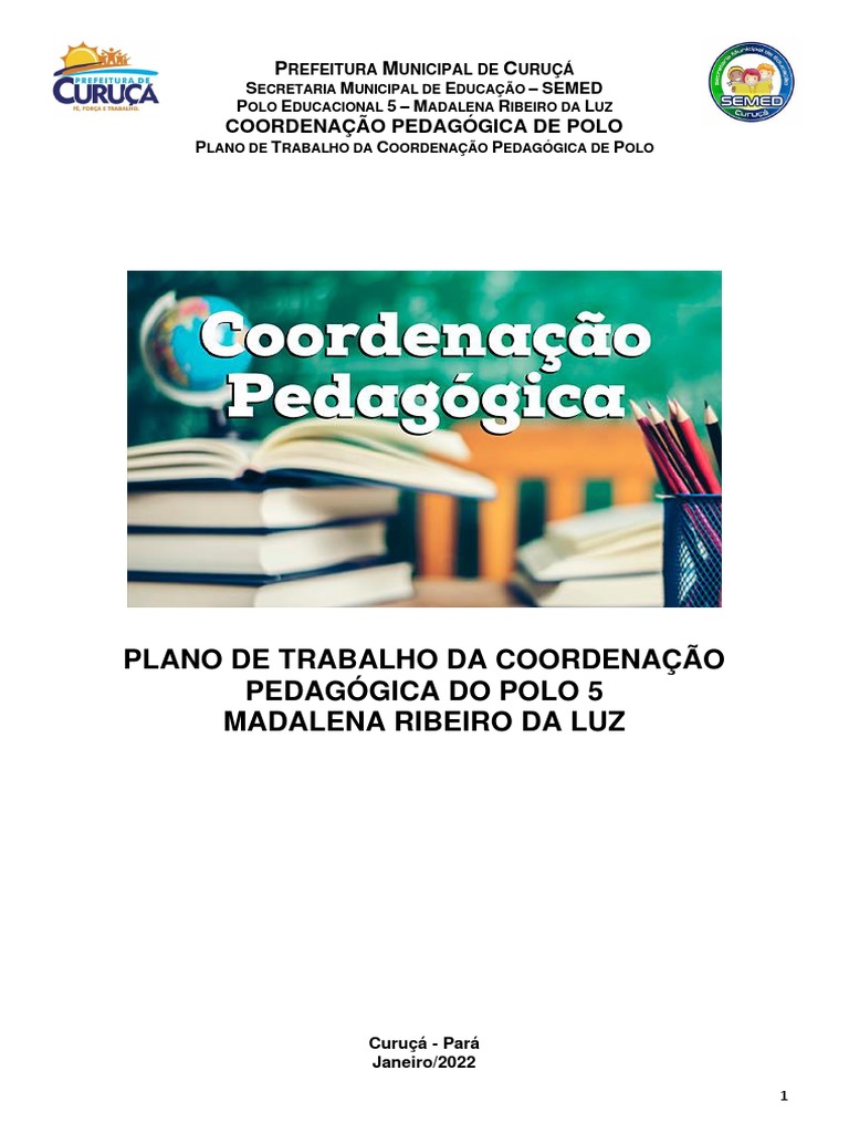 Plano de Trabalho Da Coordenação Pedagógica | PDF | Pedagogia | Aprendizado