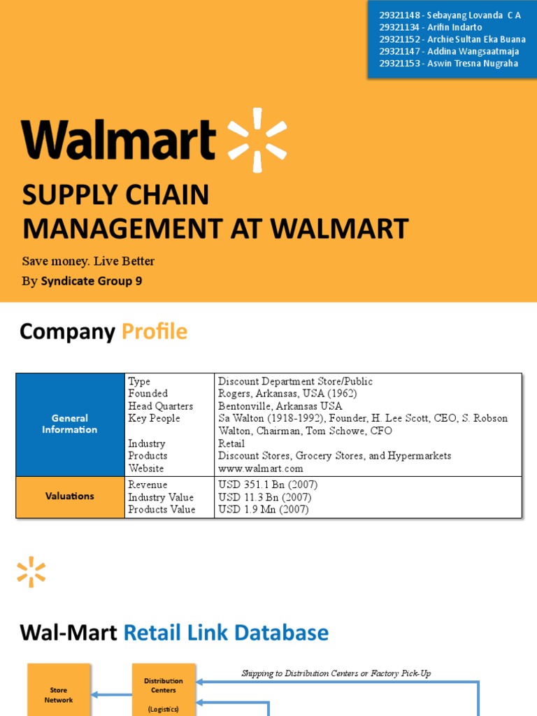 Supply Chain Management at Walmart PDF Supply Chain Walmart