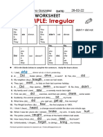 PAST SIMPLE: Irregular: Grammar Worksheet