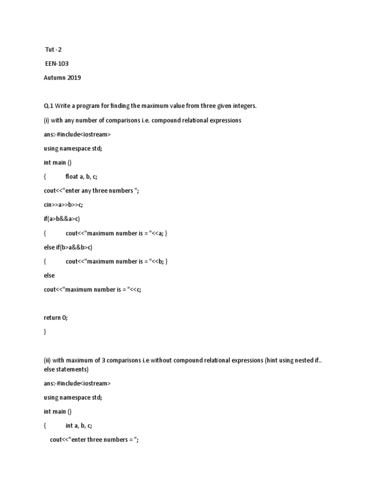 Tut2 | PDF | Namespace | Computer Programming
